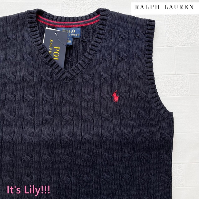 Ralph Lauren(ラルフローレン)の4t110cm　新作　ラルフローレン ベスト　定番　 入園　発表会 塾　紺 キッズ/ベビー/マタニティのキッズ服男の子用(90cm~)(Tシャツ/カットソー)の商品写真