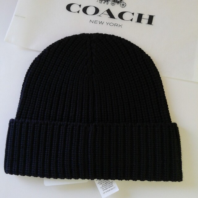 新品＊正規品 COACH コーチ ニット帽 ウール ブラック