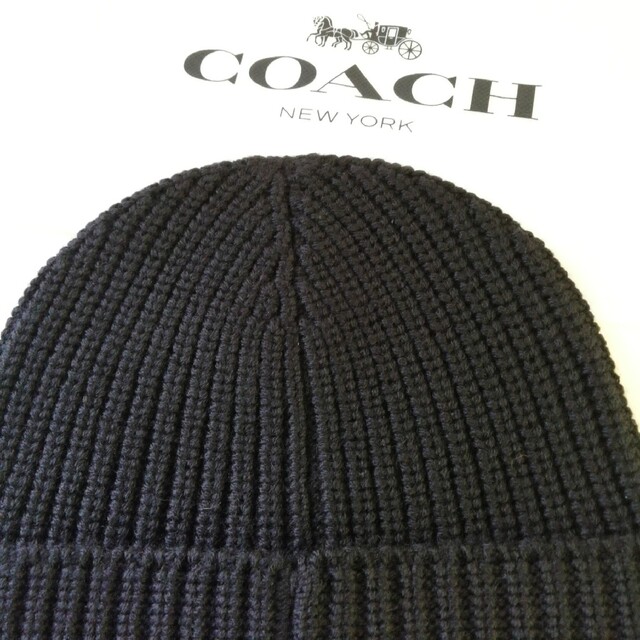 新品＊正規品 COACH コーチ ニット帽 ウール ブラック-