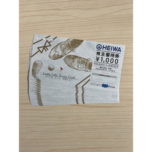 平和　HEIWA   PGM 優待割引券　16000円分  2023/12チケット