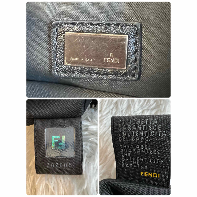 フェンディ レザー ハンドバッグ 黒 デザイン金具 レザー ワンショルダー