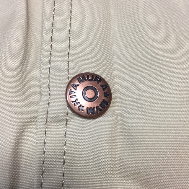 刺繍デザイン ワークベスト 企業ユニフォーム 美品 ベージュ M 古着の