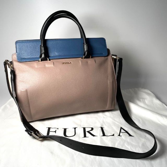 美品 フルラ FURLA 2way ハンドバッグ ショルダーバッグ マルチカラー