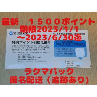 ソースネクスト 株主優待 1500ポイント(ショッピング)