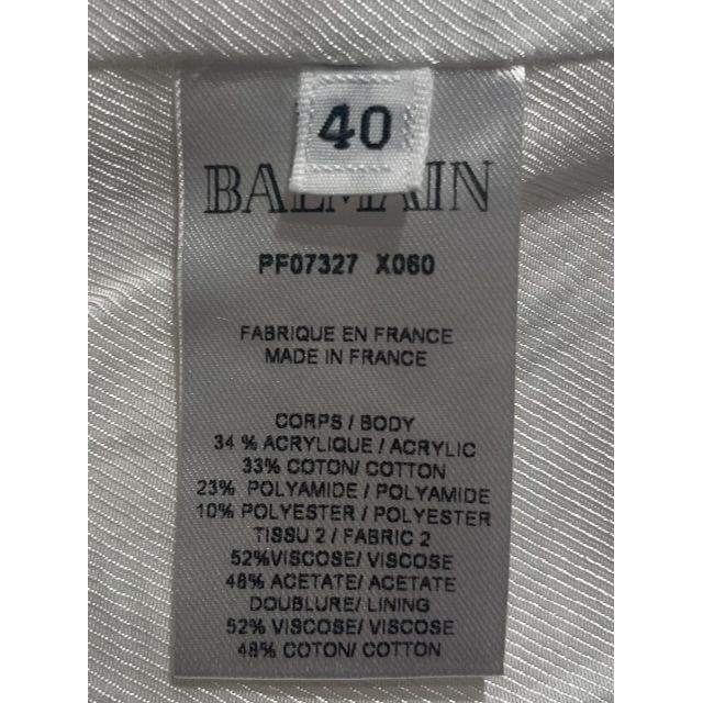 未使用 展示品 183824 BALMAIN バルマン ジャケット 白 ツイード | mag