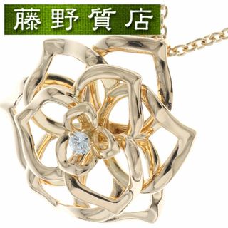 ピアジェ(PIAGET)の（新品仕上げ済）ピアジェ PIAGET ローズ ダイヤ ネックレス ペンダント K18 PG × ダイヤ 1石 大ぶり 8883(ネックレス)