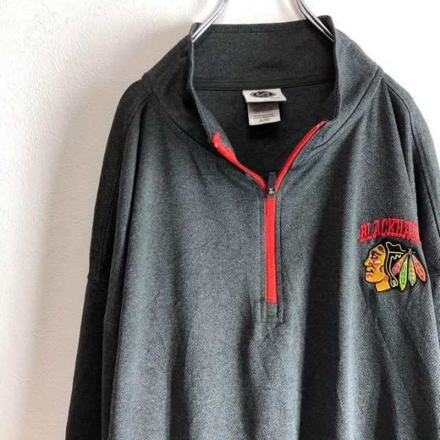 NHL ホッケーチーム　ブラックホークス　ハーフジップ　トラックジャケット　XL