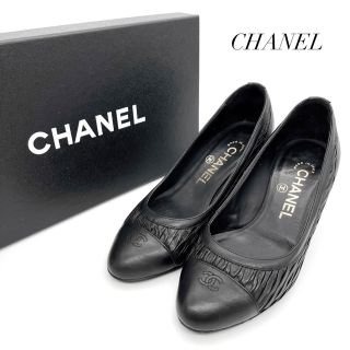 シャネル(CHANEL)の✨極美品✨ シャネル 21cm パンプス ココマーク ブラック レザー 34(ハイヒール/パンプス)