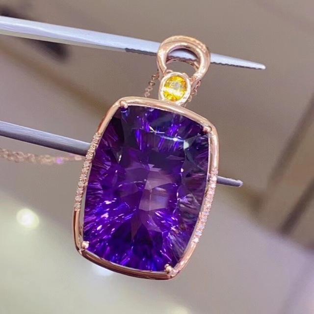 ⭐天然 アメジスト ダイヤ ペンダントトップ k18 22.6ct-