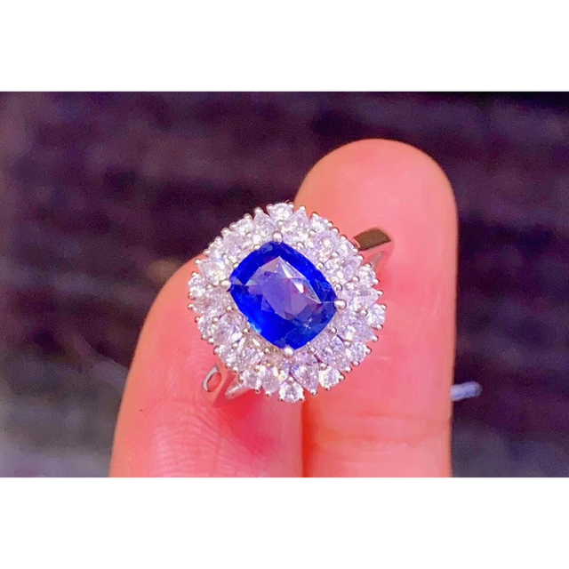 ⭐天然 ロイヤルブルーサファイア ダイヤ リング k18 1.81ct