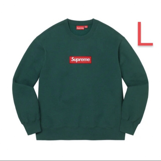 Supreme Box Logo Crewneck  Dark Pine  L