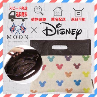 ディズニー(Disney)のDisney ディズニー　スクエア クラッチ バッグ　ミッキー　英国MOON社(クラッチバッグ)