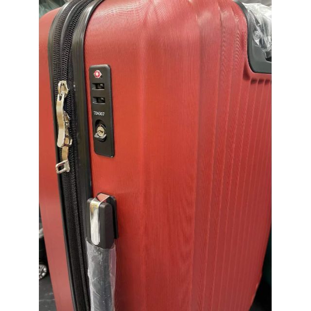 キャリーケース レッド Mサイズ 新品 拡張機能付き