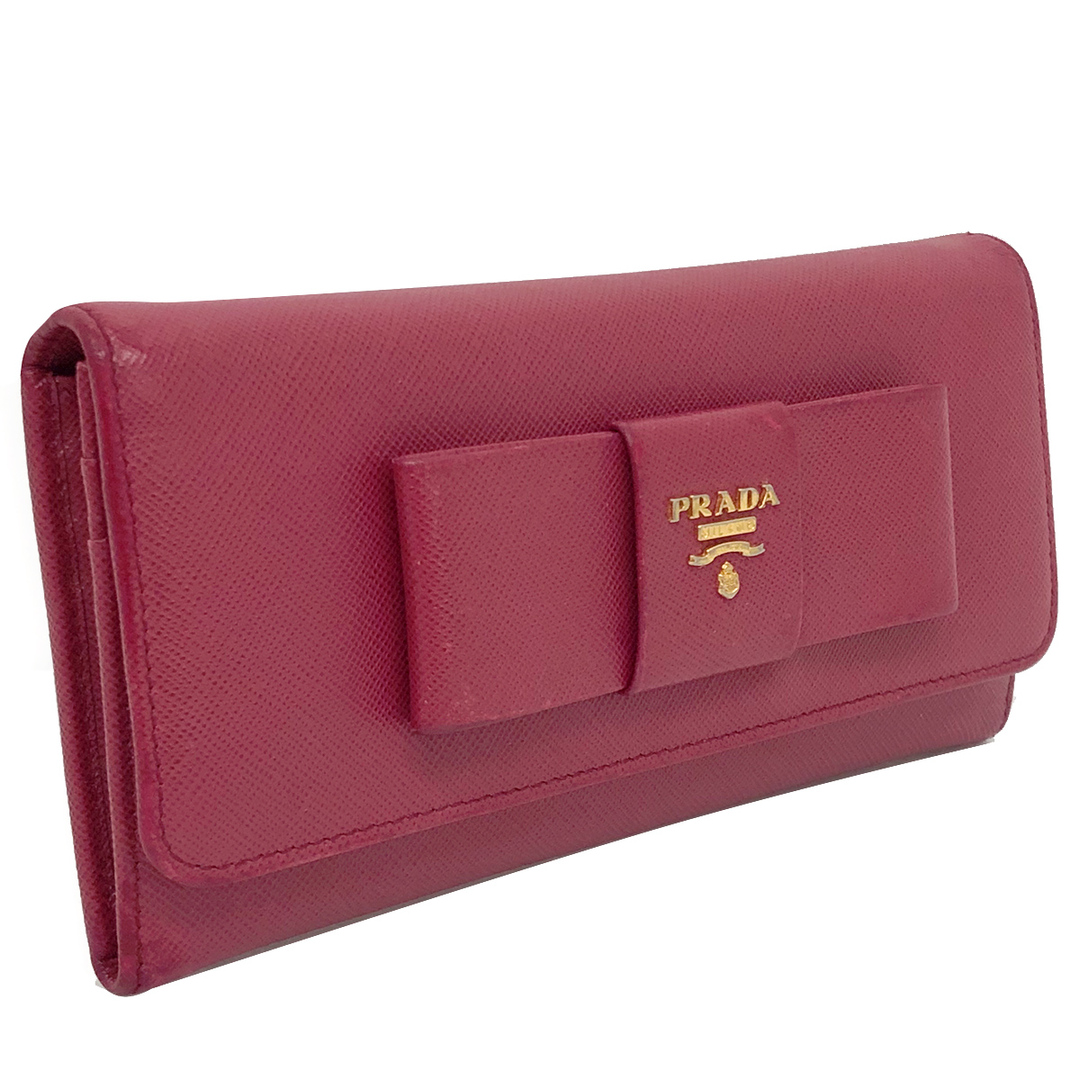 PRADA - セール PRADA プラダ 長財布 2つ折り 財布 ウォレット リボン