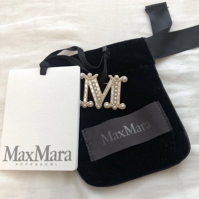 Max Mara マックスマーラ キラキラ＆パール M ブローチ | www