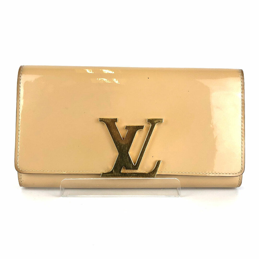 LOUIS VUITTON ルイ・ヴィトン ポルトフォイユ・ルイーズ ヴェルニ 長財布 ウォレット デュンヌ/ベージュ系 M61318