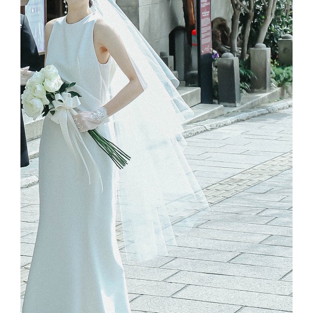 【お値下】トリートドレッシング　ウェディングベール ハンドメイドのウェディング(ヘッドドレス/ドレス)の商品写真