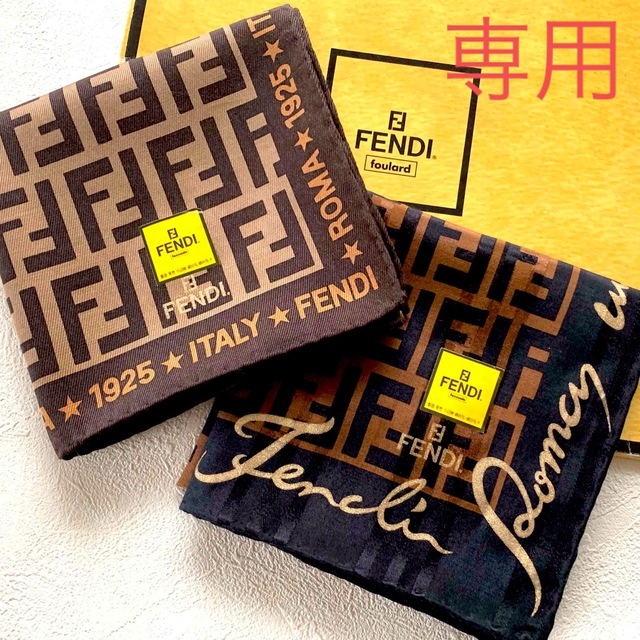 フェンディFENDI★シルク混スカーフ★新品未使用★2枚バンダナ/スカーフ