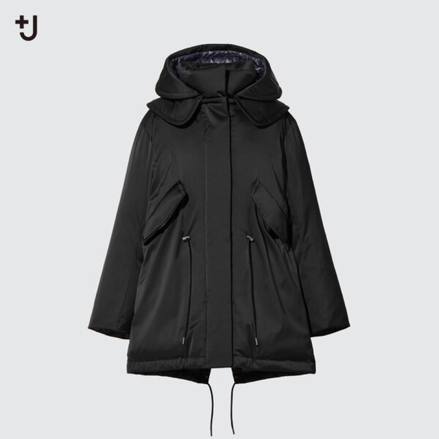 UNIQLO(ユニクロ)の【新品・タグ付】UNIQLO プラスJ ダウンショートコート　Sサイズ　ブラック レディースのジャケット/アウター(ダウンジャケット)の商品写真