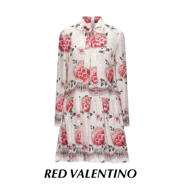 着用3時間程RED VALENTINO 定価12.5万円 シルクワンピース 40