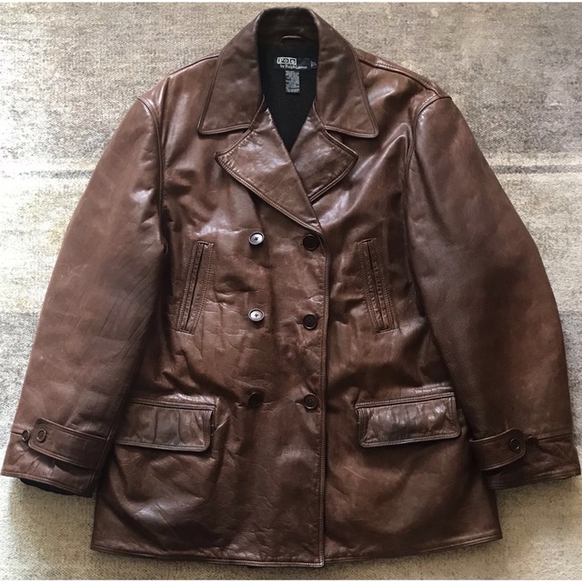 最高の男服 武骨 90's vintage ラルフローレン レザーカーコート 最高の男服 武骨 90's vintage ラルフローレン レザーカーコート
