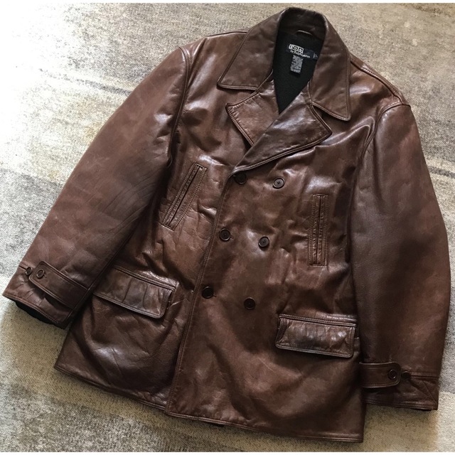 美品】90s Polo by Ralph Laurenラムレザージャケット L-