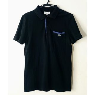 ラコステ(LACOSTE)のLACOSTE ラコステ コントラストアクセントデザインポロシャツ ブラック(ポロシャツ)