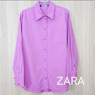 ザラ(ZARA)の【ZARA】コットン 100% シャツ パープル ピンク(シャツ/ブラウス(長袖/七分))