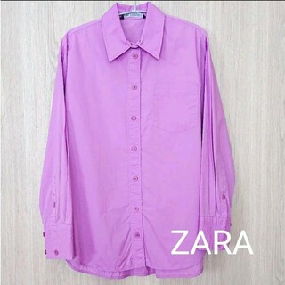 ザラ(ZARA)の【ZARA】コットン 100% シャツ パープル ピンク(シャツ/ブラウス(長袖/七分))