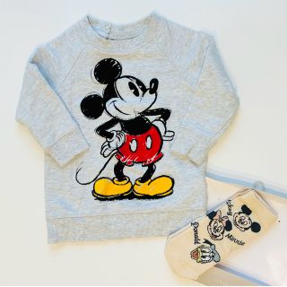 ディズニー(Disney)の♡Disney♡ミッキー　トップス　ロングTシャツ　ロンT カットソー　H&M(Tシャツ/カットソー)