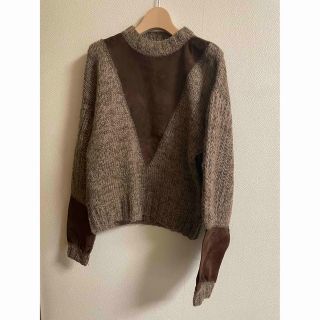 vintage wool  suède knit jantiques (ニット/セーター)