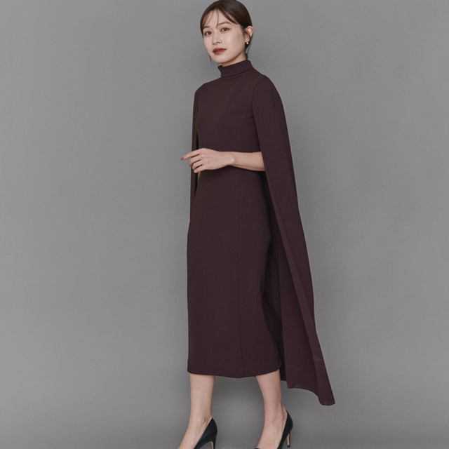 L’or - Cape Georgette Dress Sサイズ　ブラウン