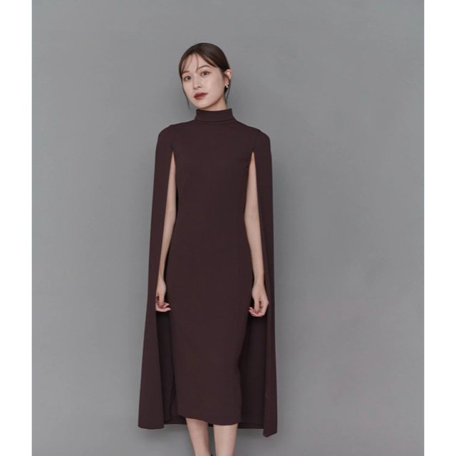 L’or - Cape Georgette Dress Sサイズ　ブラウン