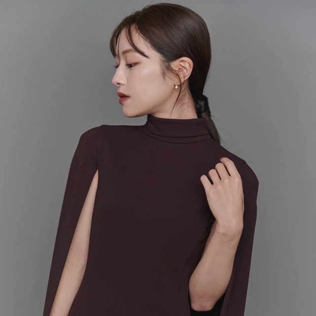 L’or - Cape Georgette Dress Sサイズ　ブラウン 2