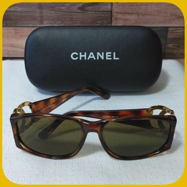 良品 CHANEL シャネル べっ甲柄 サングラス ココマーク マトラッセ調