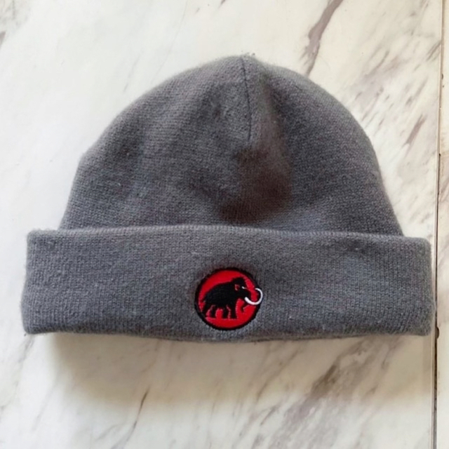 Mammut - Y2K系 ドイツ製 MAMMUT ロゴ ソリッドグレー ワッチキャップ