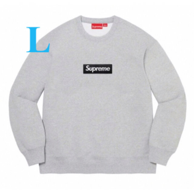 supreme Box Logo Crewneck Heather Grey L