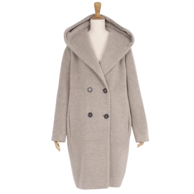 S Max Mara エス マックスマーラ アルパカシャギー フードコート-