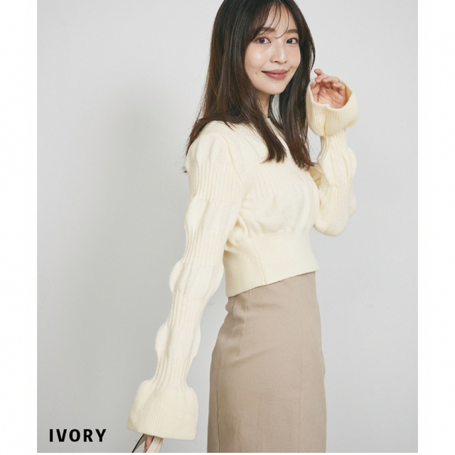 basement online ギャザーニット ivory