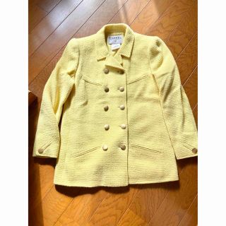 美品　シャネル　CHANELツイードジャケット　黄色