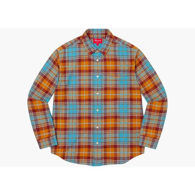 S 22AW Rust Supreme Plaid Flannel Shirt