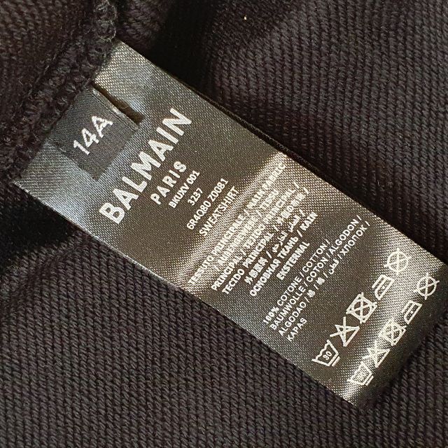 BALMAIN - 【新品・未使用】BALMAIN KIDS ロゴ スウェットシャツ黒 14Y