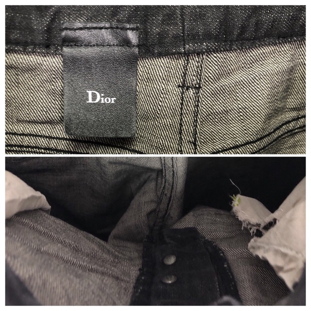 希少 03ss ディオールオム 爪痕ブラックデニム 48 Dior