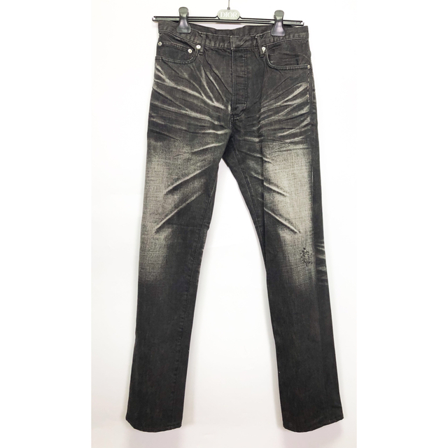 希少 03ss ディオールオム 爪痕ブラックデニム 48 Dior