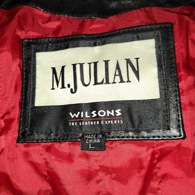 【稀少】WILSONS LEATHER、M.JULIAN、裏地プリント メンズのジャケット/アウター(ライダースジャケット)の商品写真