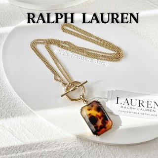 ラルフローレン(Ralph Lauren)のH115/RALPH LAUREN/2way/琥珀色矩形ゴールドネックレス(ネックレス)