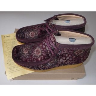 クラークス(Clarks)のクラークス ワラビー ブーツ ベルベット UK7.5 burgundy (ブーツ)