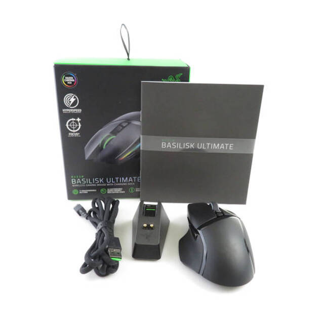 美品 RAZER レイザー BASILISK ULTIMATE (RZ01-03170100-R3A1) ゲーミングマウス ブラック系 PC FPS eスポーツ HY293PC/タブレット