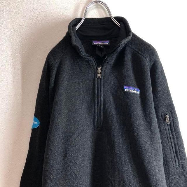 Patagonia パタゴニア　企業刺繍ロゴ　ハーフジップ　セーター　メンズ　M