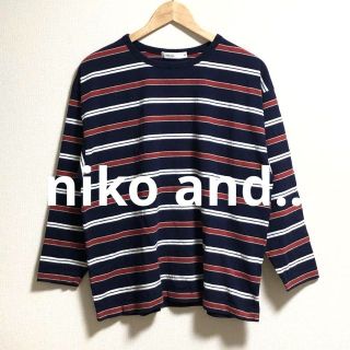 ニコアンド(niko and...)のニコアンド　トップス　コットン100% ボーダー　美品　プルオーバー(Tシャツ(長袖/七分))